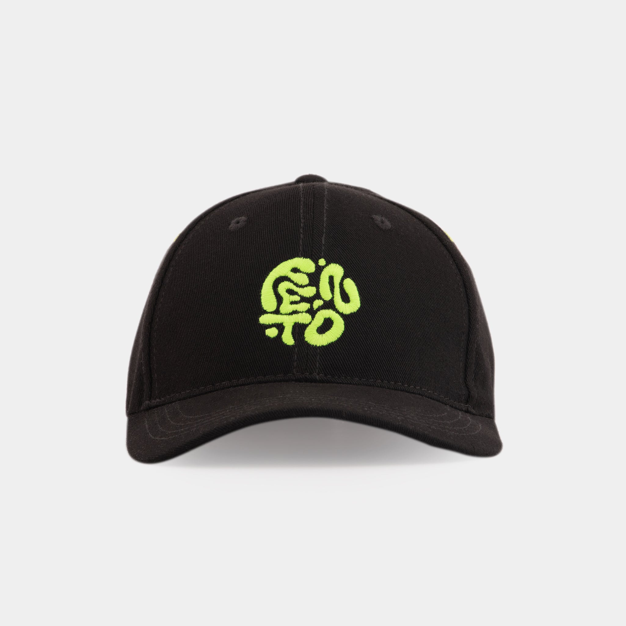 Groovy black cap – classic unisex baseball cap with bold embroidered detail.