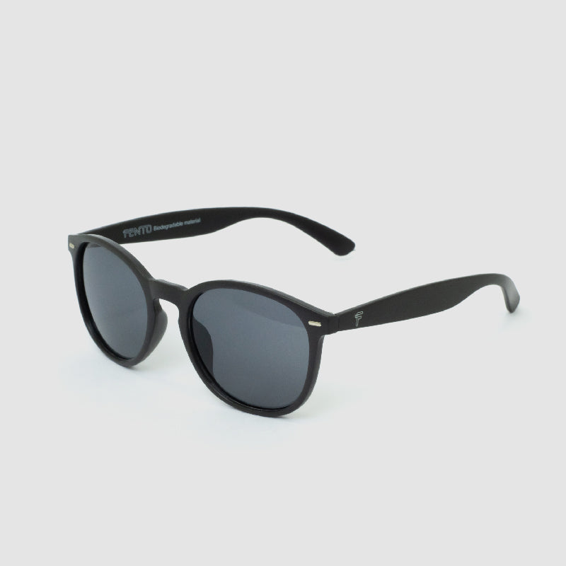 Round Wheat Sunglasses - Black