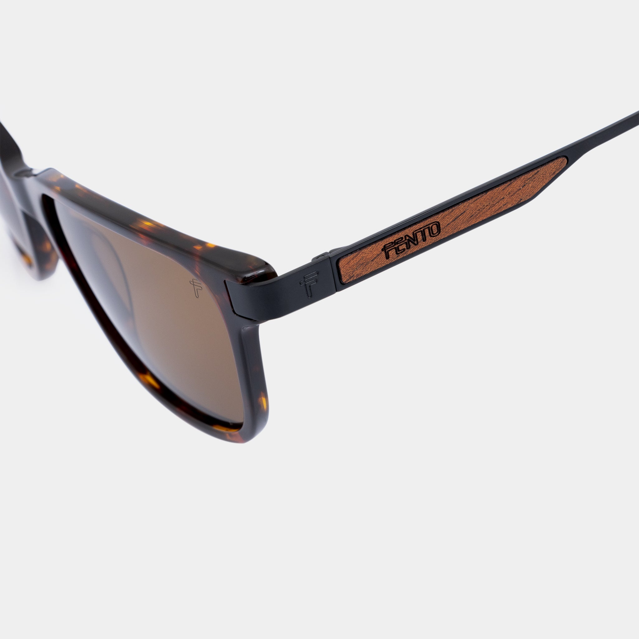 Specta Iron Tortoise by Fento – unisex sunglasses with layered brown acetate detail.