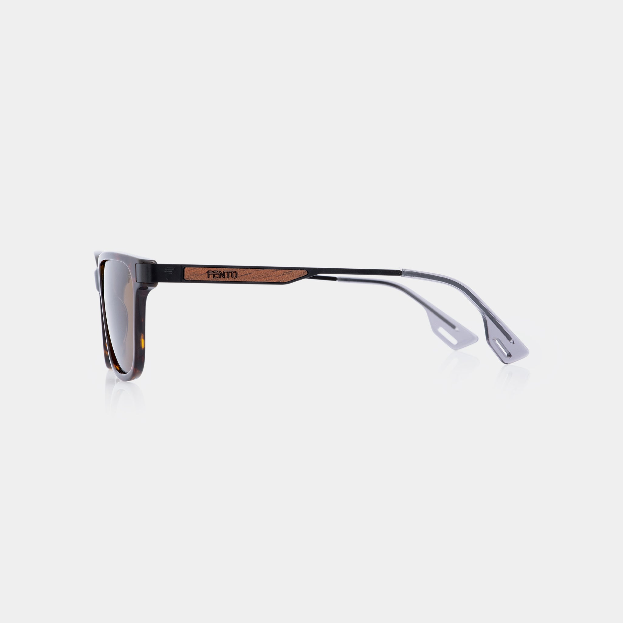 Fento Specta sunglasses – tortoise brown acetate frame with modern silhouette.