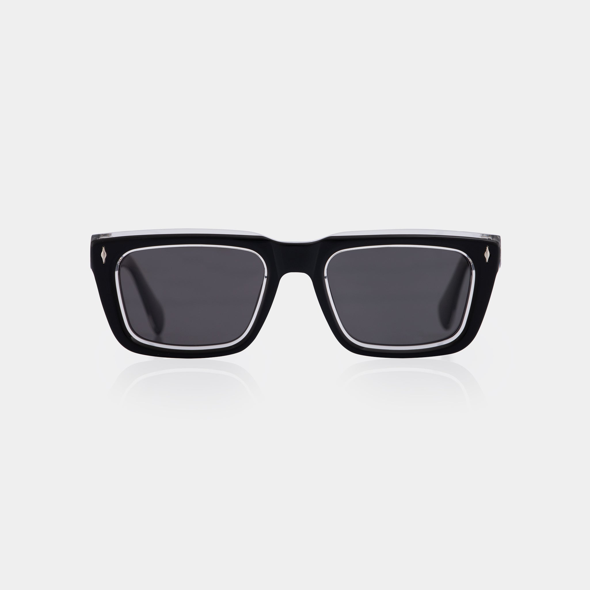 Black acetate sunglasses – classic silhouette with glossy finish and UV protection.