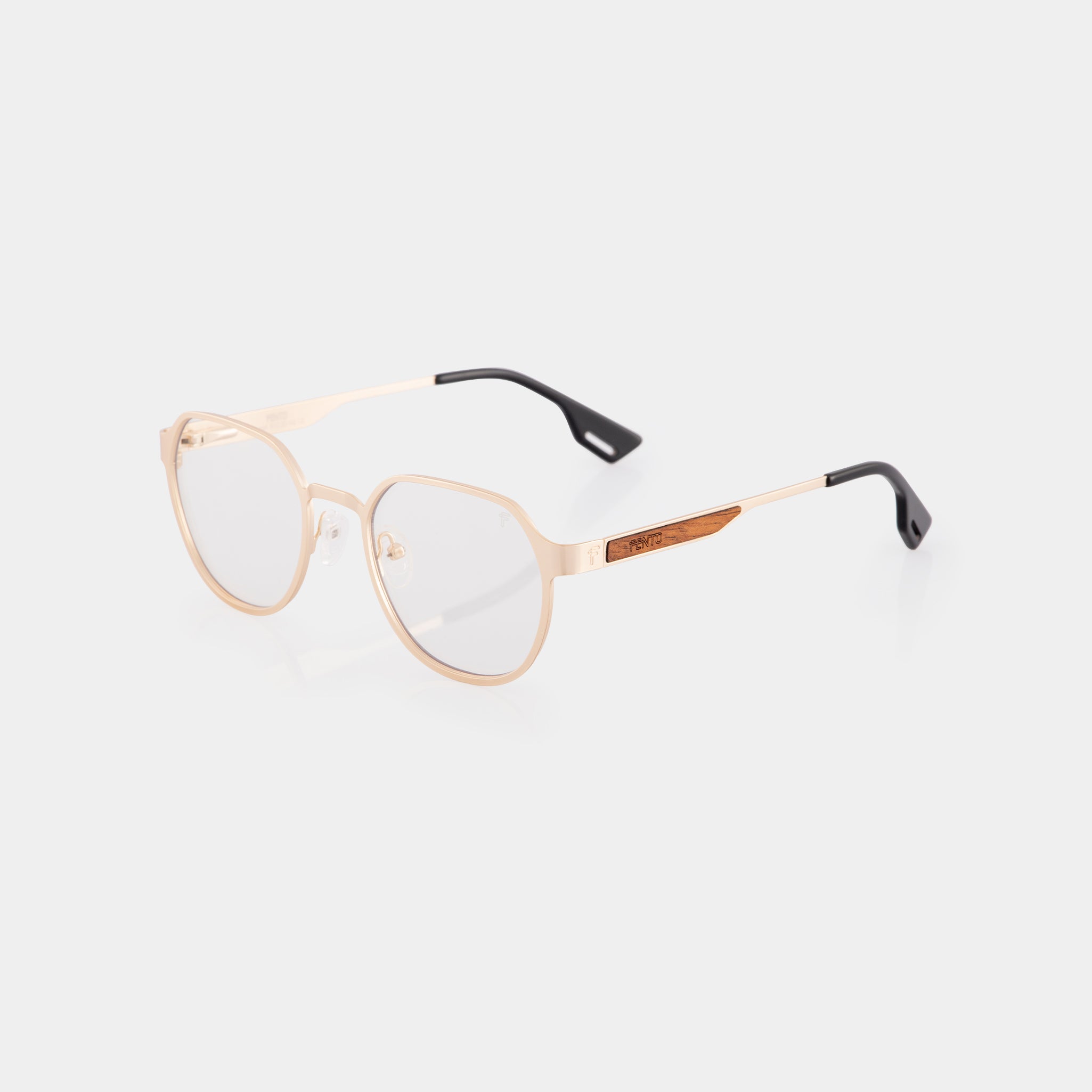 Fento Freeport Gold – minimalist gold-tone eyeglasses with modern silhouette.