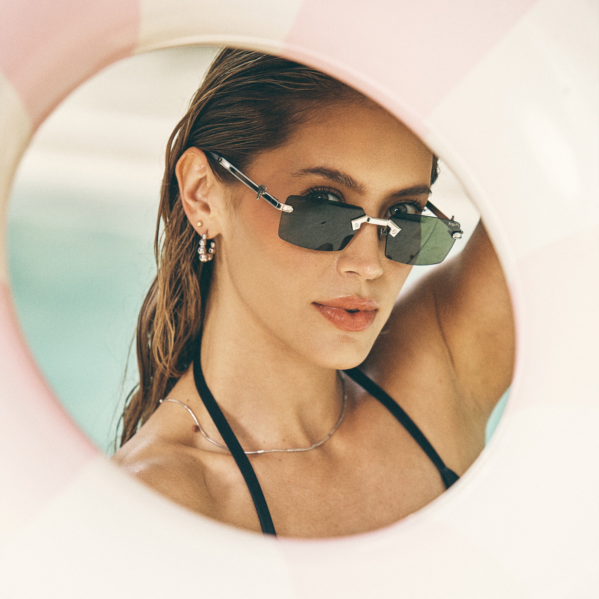 Chrome Sunglasses - Silver Green