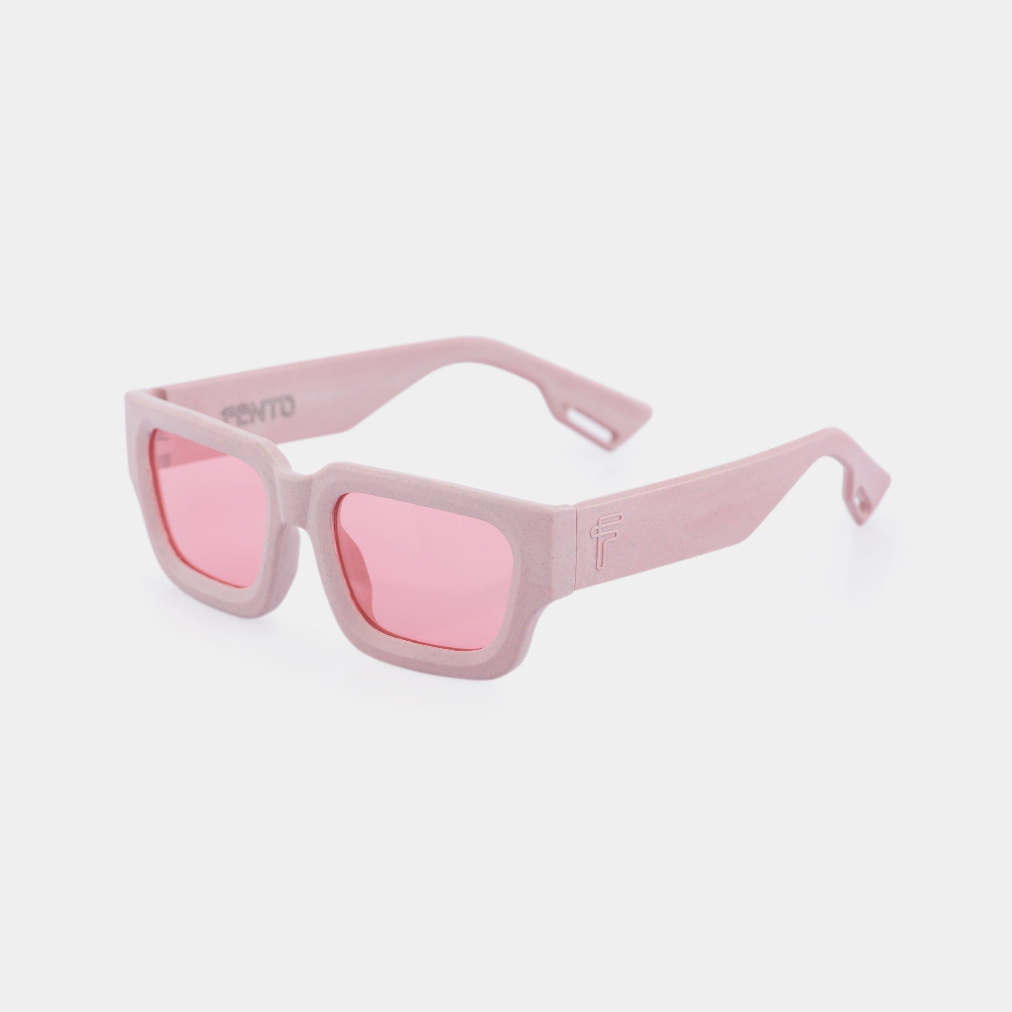 Go Milk Strawberry by Fento – sustainable pink sunglasses with a creamy matte finish.