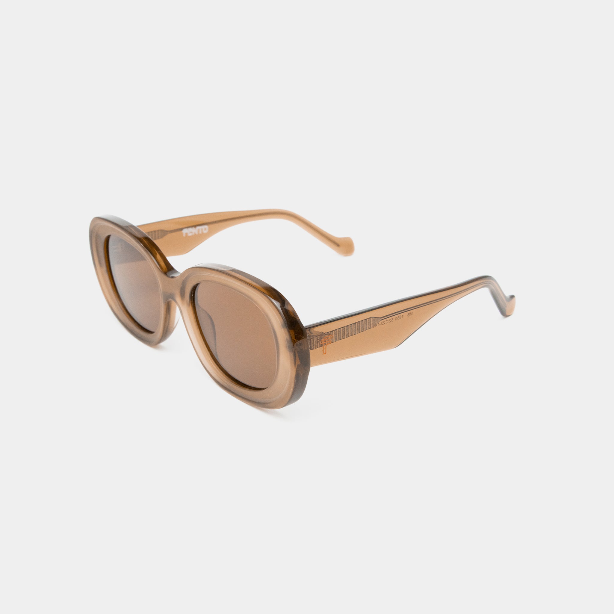Fento Iris Brown – unisex sunglasses with warm-toned acetate and clean lines.