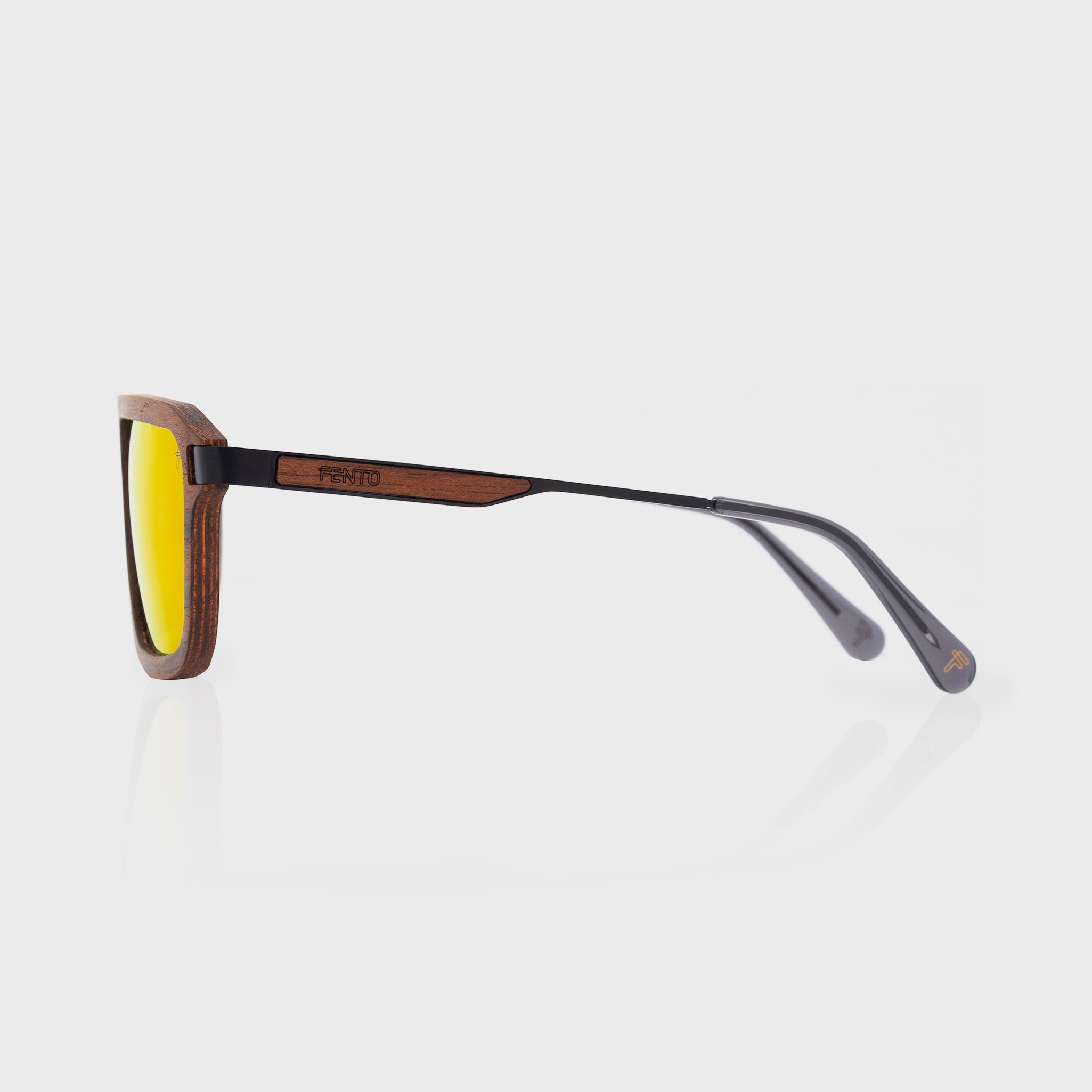 Legend Sunglasses – bold red teak wood frame with a natural, handcrafted look.