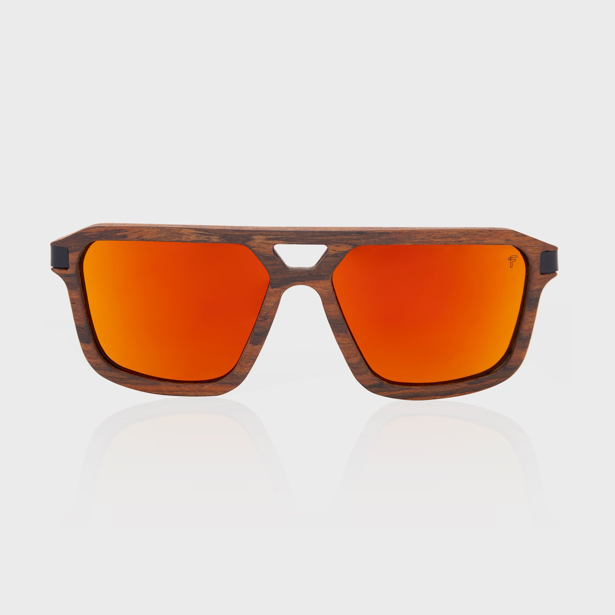 Legend eyewear – sustainable red teak design made for standout, natural elegance.

