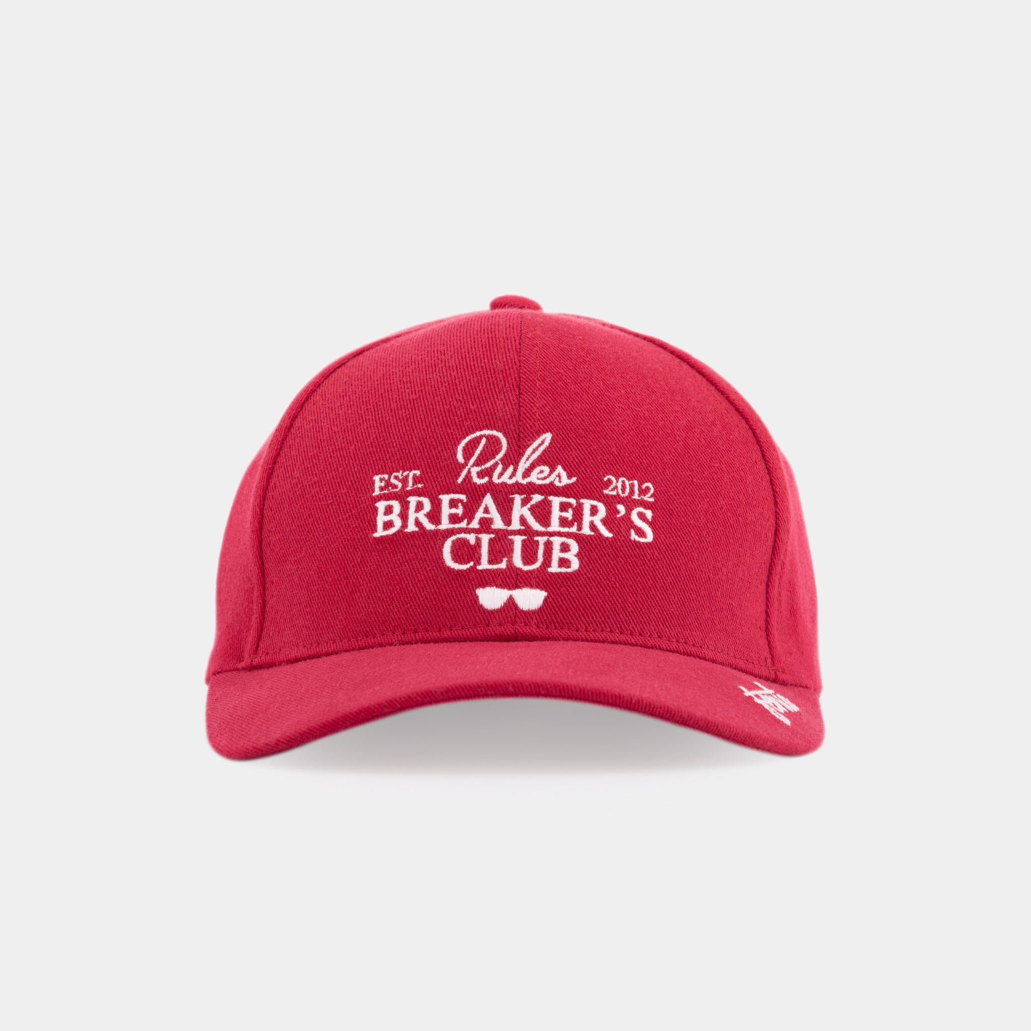  Rules Breakers red cap – classic unisex baseball style with bold embroidery.