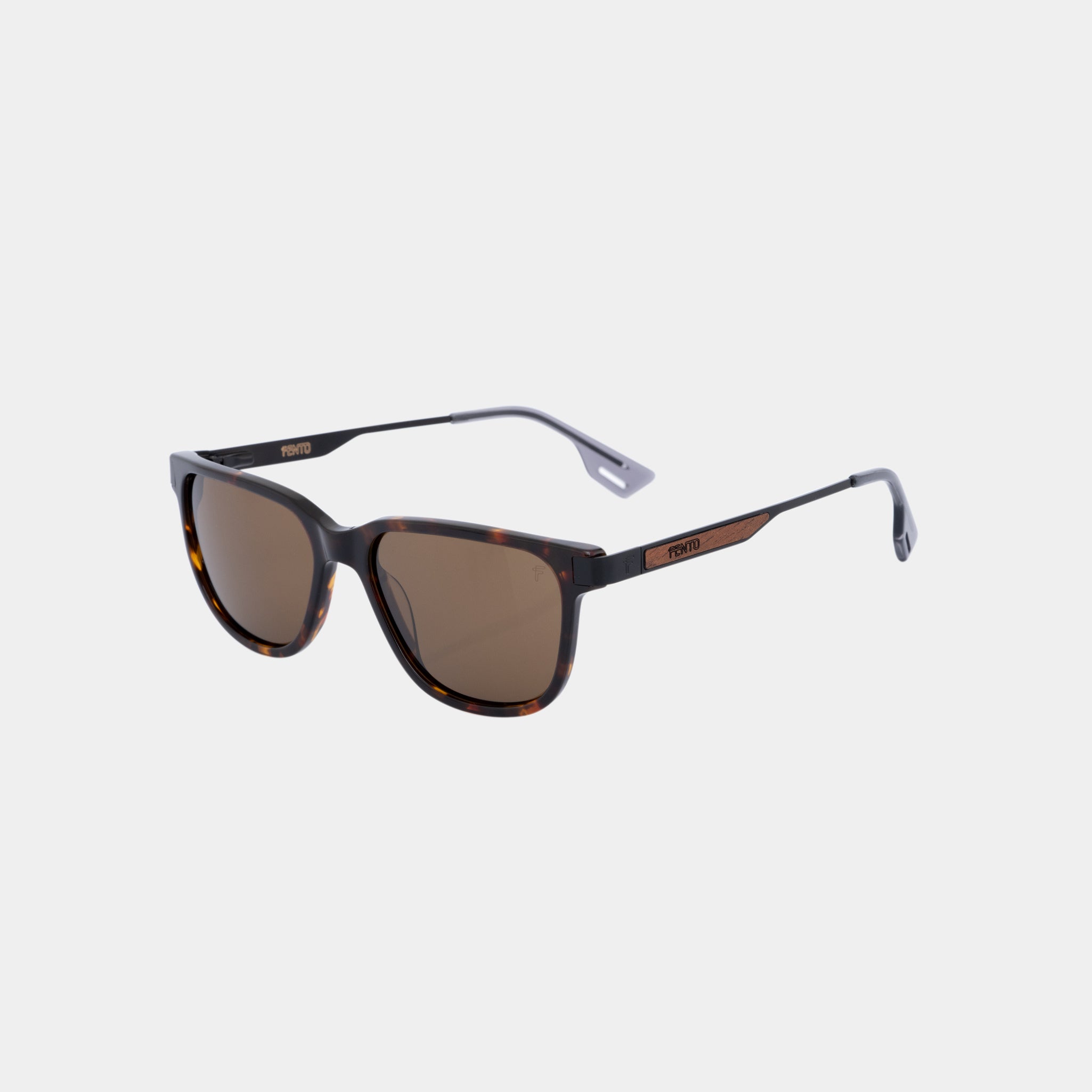 Specta Iron Tortoise by Fento – unisex sunglasses with layered brown acetate detail.