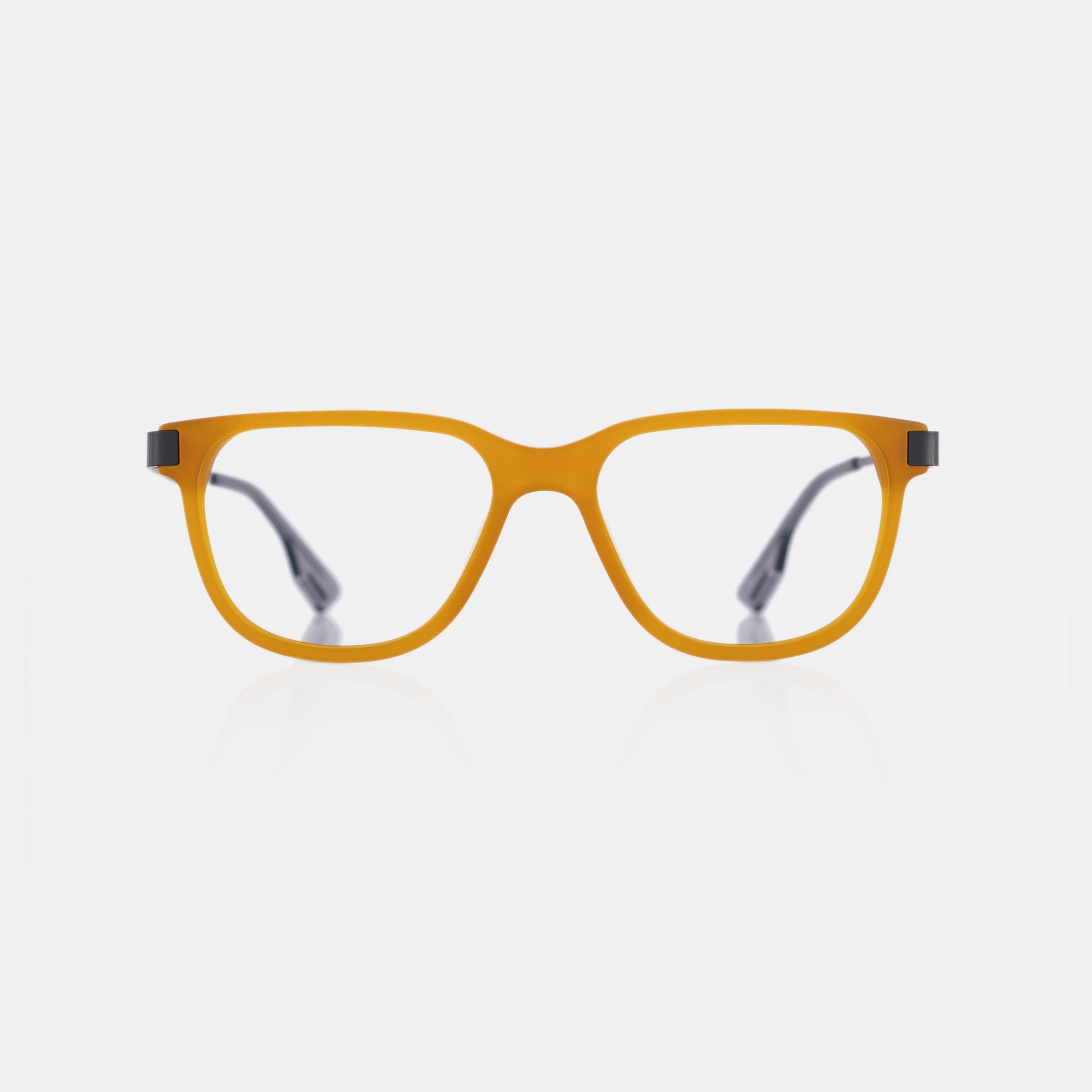 Specta Iron Honey Black Eyeglasses – modern acetate design in warm honey with sleek black details.