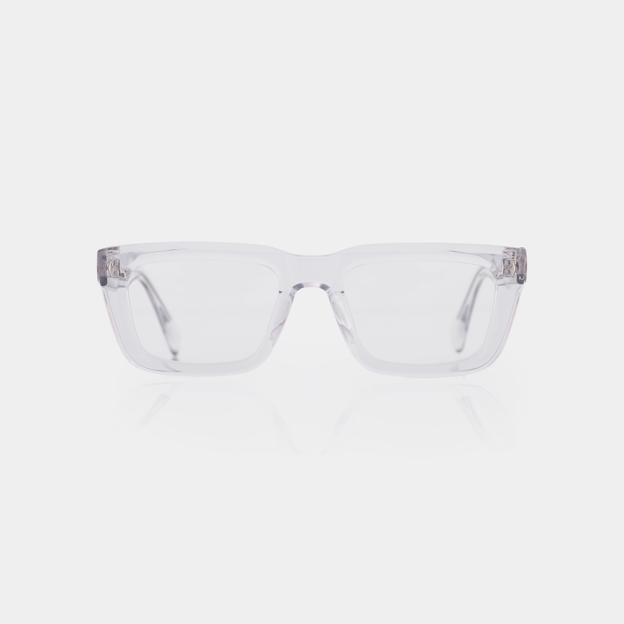 Tom eyeglasses in transparent acetate – modern square frame with clean aesthetic.

