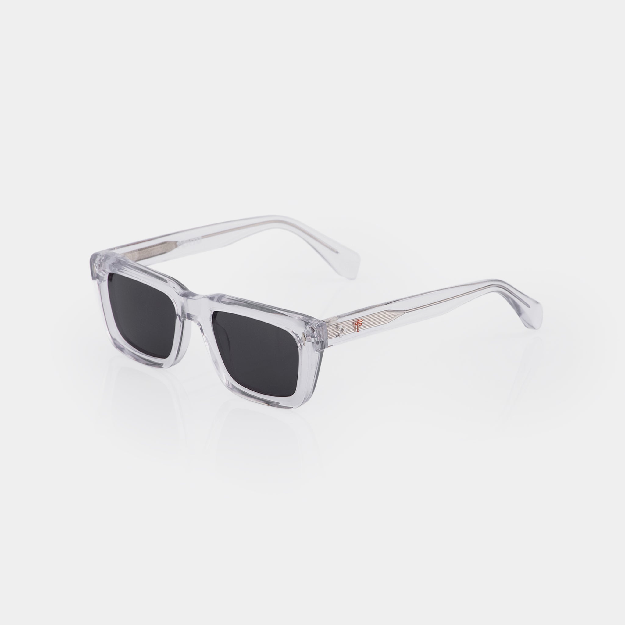 Fento Transparent Tom – minimalist acetate sunglasses with transparent finish.